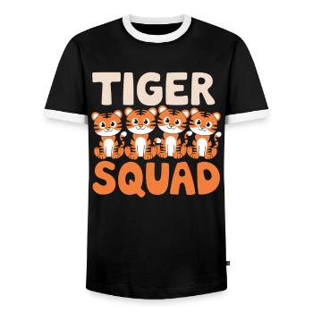 Tiger Group Design Tiger Squad - T-shirt contrasté Homme - noir/blanc - Devant - AI Model Female 172 light (172cm) & AI Model Male 178 light (178cm)
