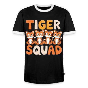 Tiger Group Design Tiger Squad - T-shirt contrasté Homme - noir/blanc - Devant - AI Model Female 172 light (172cm) & AI Model Male 178 light (178cm)