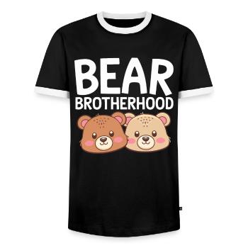 Bears Groups Design Bears Brotherhood - Men's Ringer Shirt - black/white - Front - AI Model Female 172 light (172cm) & AI Model Male 178 light (178cm)