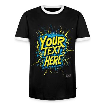 Your text Your style: Create your own design - Men's Ringer Shirt - black/white - Front - AI Model Female 172 light (172cm) & AI Model Male 178 light (178cm)