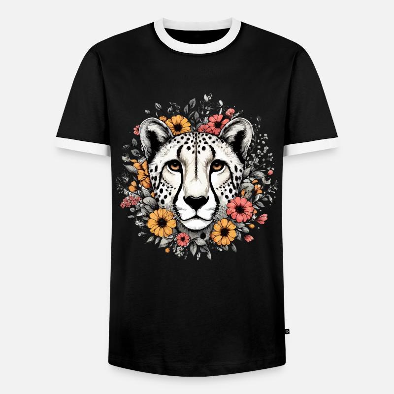 guépard guépard - T-shirt contrasté Homme - noir/blanc