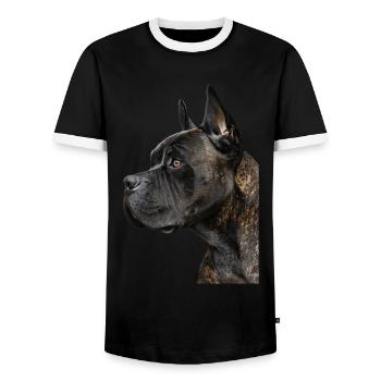 Cane corso - T-shirt contrasté Homme - noir/blanc - Devant - AI Model Female 172 light (172cm) & AI Model Male 178 light (178cm)