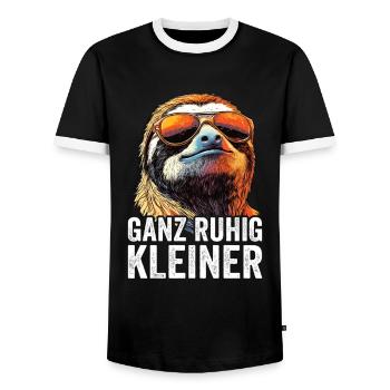 Ganz Ruhig Kleiner Lustiger Spruch - Männer Kontrast-T-Shirt - Schwarz/Weiß - Vorne - AI Model Female 172 light (172cm) & AI Model Male 178 light (178cm)