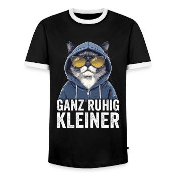 Ganz Ruhig Kleiner Lustiger Spruch - Männer Kontrast-T-Shirt - Schwarz/Weiß - Vorne - AI Model Female 172 light (172cm) & AI Model Male 178 light (178cm)
