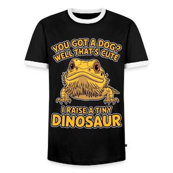 Bearded Dragon Saying Fun Funny Bearded Dragon Gift - Men's Ringer Shirt - black/white - Front - AI Model Female 172 light (172cm) & AI Model Male 178 light (178cm)