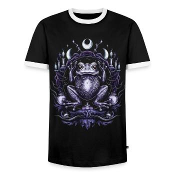 occultisme grenouille tarot cartes de tarot mystique - T-shirt contrasté Homme - noir/blanc - Devant - AI Model Female 172 light (172cm) & AI Model Male 178 light (178cm)