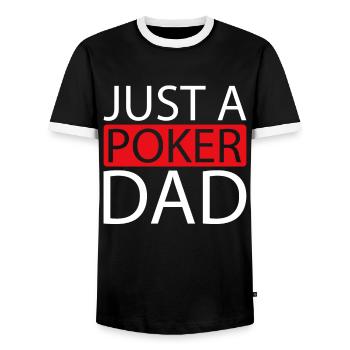 Poker Just A Poker Dad - Männer Kontrast-T-Shirt - Schwarz/Weiß - Vorne - AI Model Female 172 light (172cm) & AI Model Male 178 light (178cm)