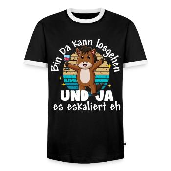 Lustige Tshirt Humor Feiern Sarkasmus Trinken JGA - Männer Kontrast-T-Shirt - Schwarz/Weiß - Vorne - AI Model Female 172 light (172cm) & AI Model Male 178 light (178cm)