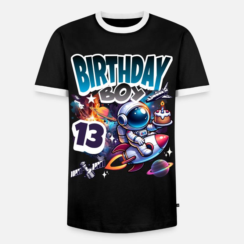 Astronaut 13th Birthday Space - Men's Ringer Shirt - black/white