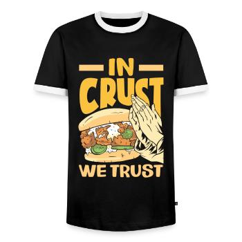 Sandwich Day Snack Celebration Sandwich - Men's Ringer Shirt - black/white - Front - AI Model Female 172 light (172cm) & AI Model Male 178 light (178cm)
