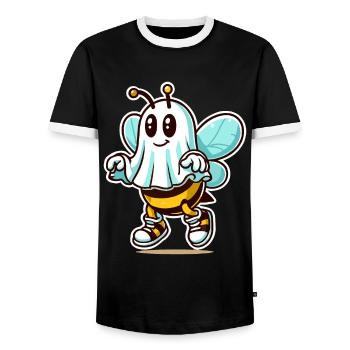 Lustiges Bienen Gespenst Niedliche Geister Biene - Männer Kontrast-T-Shirt - Schwarz/Weiß - Vorne - AI Model Female 172 light (172cm) & AI Model Male 178 light (178cm)