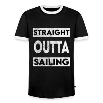 Segel Spruch Kapitän Segelboot Segler - Männer Kontrast-T-Shirt - Schwarz/Weiß - Vorne - AI Model Female 172 light (172cm) & AI Model Male 178 light (178cm)