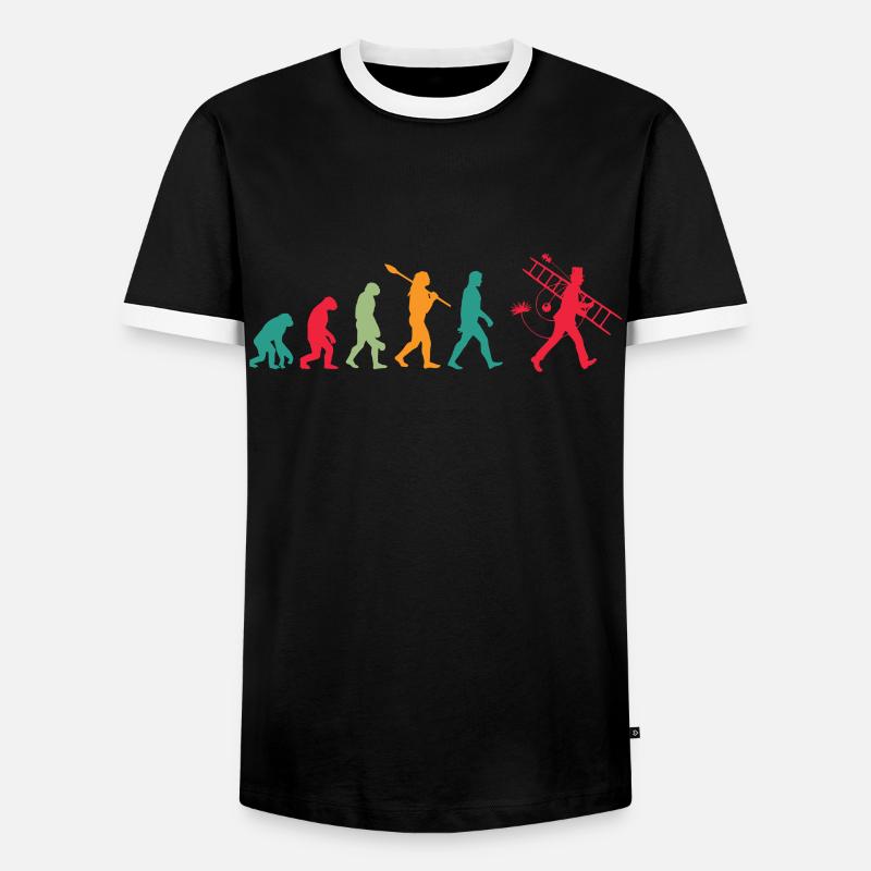 Evolution Schornsteinfeger - Männer Kontrast-T-Shirt - Schwarz/Weiß