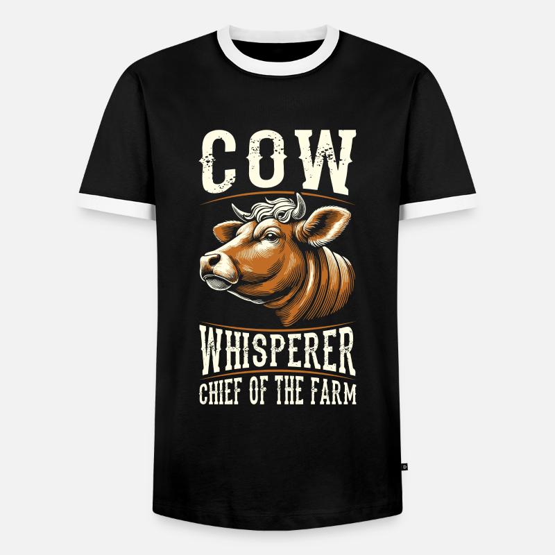 Kuhbauer Milchbauer Chef Der Farm - Männer Kontrast-T-Shirt - Schwarz/Weiß
