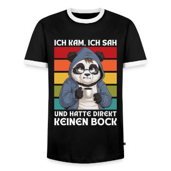 Funny Gift Koala Funny Humor Lazy Fun - Men's Ringer Shirt - black/white - Front - AI Model Female 172 light (172cm) & AI Model Male 178 light (178cm)