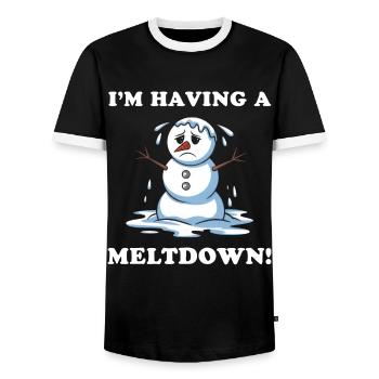 I'm Having A Meltdown! - Männer Kontrast-T-Shirt - Schwarz/Weiß - Vorne - AI Model Female 172 light (172cm) & AI Model Male 178 light (178cm)