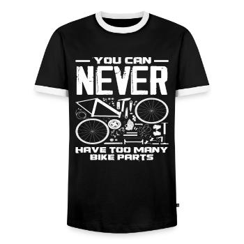 Du Kannst Nie Genug Fahrradteile Haben - Männer Kontrast-T-Shirt - Schwarz/Weiß - Vorne - AI Model Female 172 light (172cm) & AI Model Male 178 light (178cm)