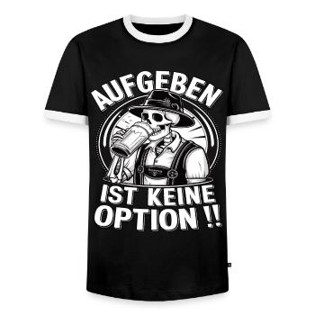 Aufgeben ist keine Option Bier Oktober - Männer Kontrast-T-Shirt - Schwarz/Weiß - Vorne - AI Model Female 172 light (172cm) & AI Model Male 178 light (178cm)