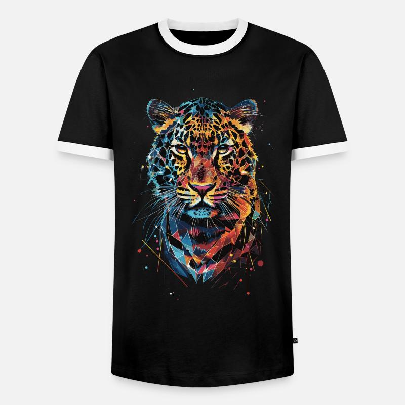 Leopard - Men's Ringer Shirt - black/white