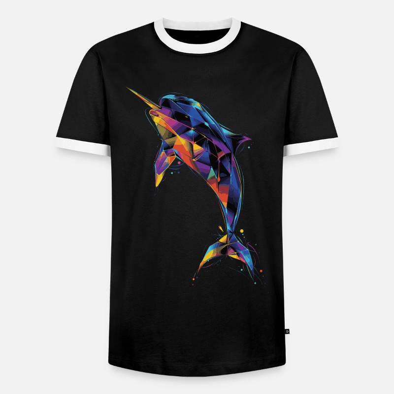 Narwal - Männer Kontrast-T-Shirt - Schwarz/Weiß