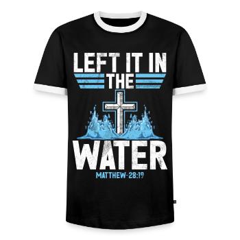Taufe Getaufte Christliche Jesusgott -Bibel - Männer Kontrast-T-Shirt - Schwarz/Weiß - Vorne - AI Model Female 172 light (172cm) & AI Model Male 178 light (178cm)