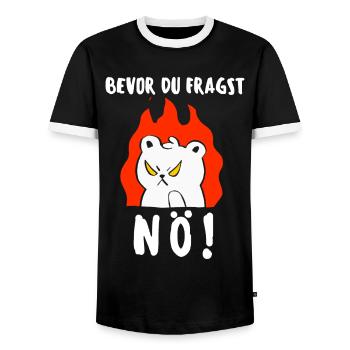 T-shirt chat Drôle Drôle Humour Sarcasme Ironie - T-shirt contrasté Homme - noir/blanc - Devant - AI Model Female 172 light (172cm) & AI Model Male 178 light (178cm)