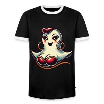 Drôle Glamour Goule Flashy Halloween - T-shirt contrasté Homme - noir/blanc - Devant - AI Model Female 172 light (172cm) & AI Model Male 178 light (178cm)