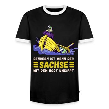 Gendern Tshirt Herren Damen Lustig Witzig Spruch - Männer Kontrast-T-Shirt - Schwarz/Weiß - Vorne - AI Model Female 172 light (172cm) & AI Model Male 178 light (178cm)