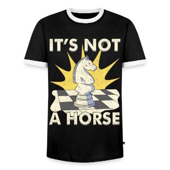 Funny Chess Player Chess Player Gift - Men's Ringer Shirt - black/white - Front - AI Model Female 172 light (172cm) & AI Model Male 178 light (178cm)