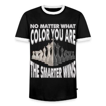 Chess Gift Chess Funny Saying - Men's Ringer Shirt - black/white - Front - AI Model Female 172 light (172cm) & AI Model Male 178 light (178cm)