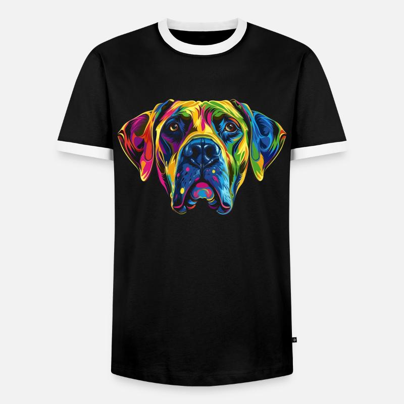 Rhodesian Ridgeback Hund Popart - Männer Kontrast-T-Shirt - Schwarz/Weiß