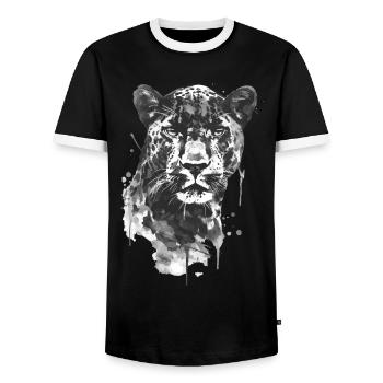 Panthère - T-shirt contrasté Homme - noir/blanc - Devant - AI Model Female 172 light (172cm) & AI Model Male 178 light (178cm)