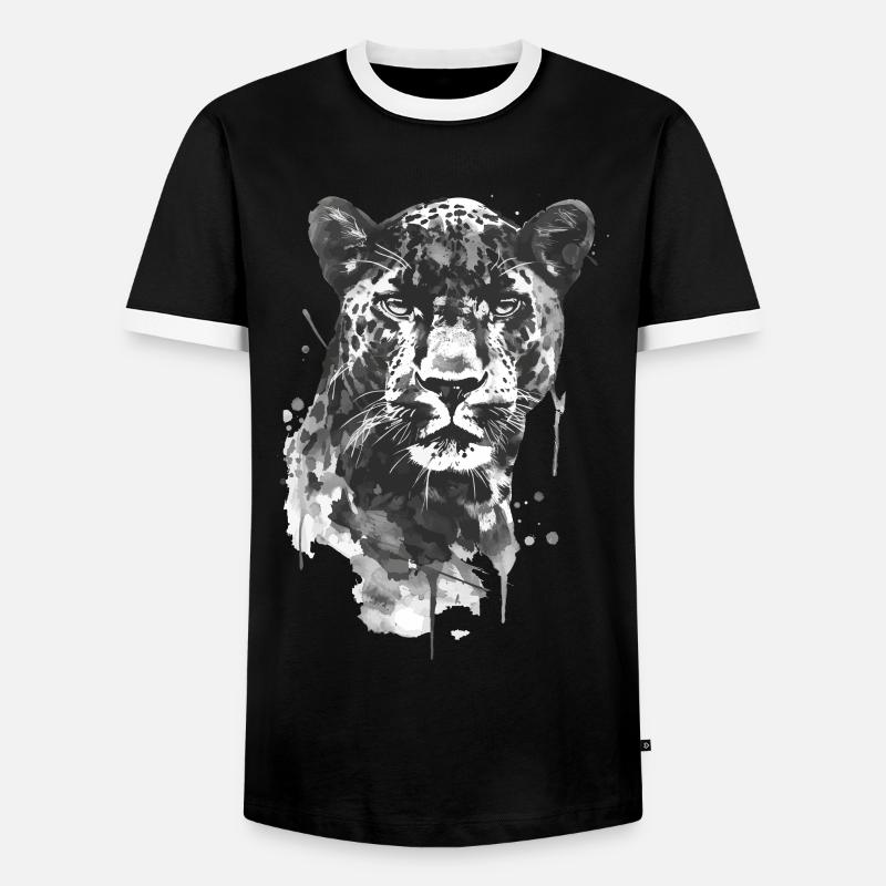 Panther - Men's Ringer Shirt - black/white
