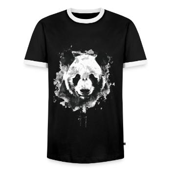 Panda - T-shirt contrasté Homme - noir/blanc - Devant - AI Model Female 172 light (172cm) & AI Model Male 178 light (178cm)