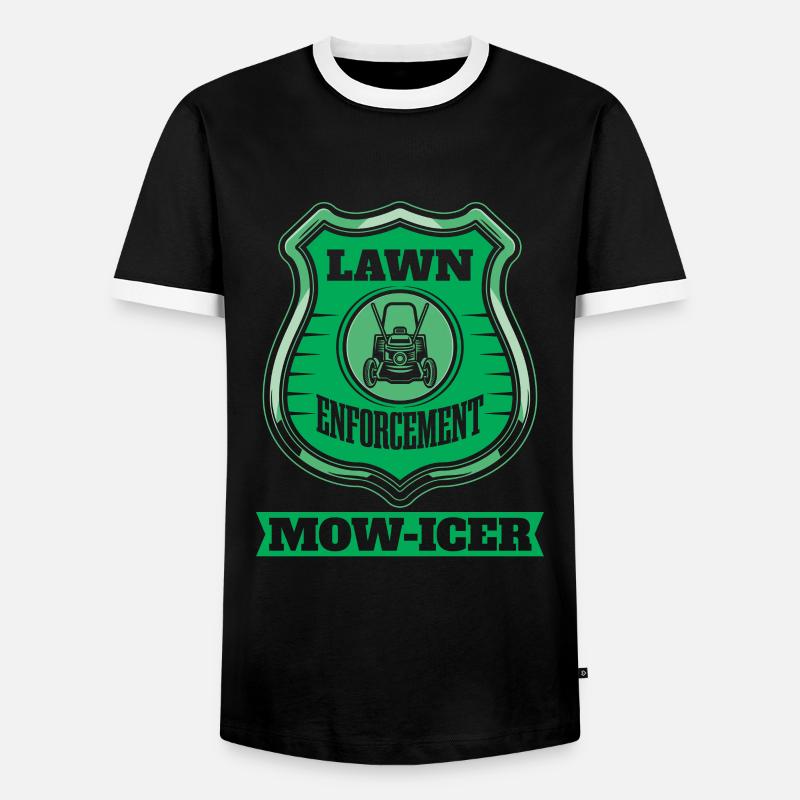Lawn mower mowing - Men's Ringer Shirt - black/white