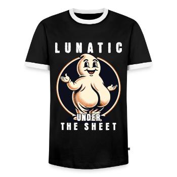 Costume de dernière minute drôle de conception de fantôme - T-shirt contrasté Homme - noir/blanc - Devant - AI Model Female 172 light (172cm) & AI Model Male 178 light (178cm)