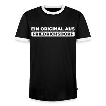 Ville allemande de Friedrichsdorf, Hesse - T-shirt contrasté Homme - noir/blanc - Devant - AI Model Female 172 light (172cm) & AI Model Male 178 light (178cm)