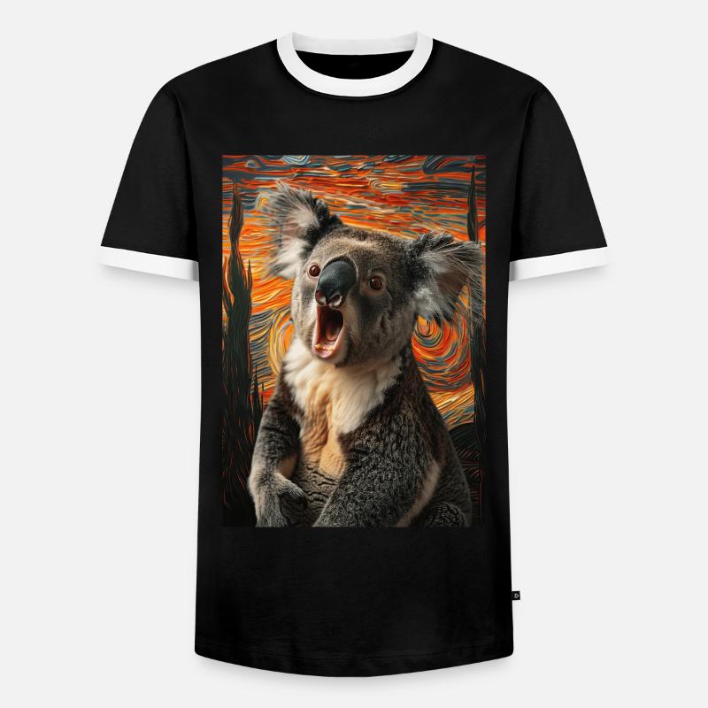 Koala - Men's Ringer Shirt - black/white