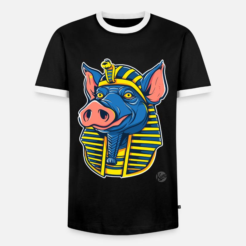 Pharaoh Pig - Men's Ringer Shirt - black/white