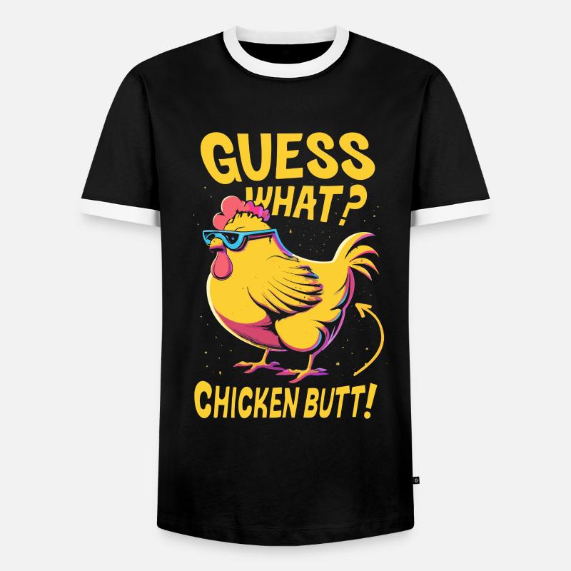 Guess What Chicken Butt - Männer Kontrast-T-Shirt - Schwarz/Weiß
