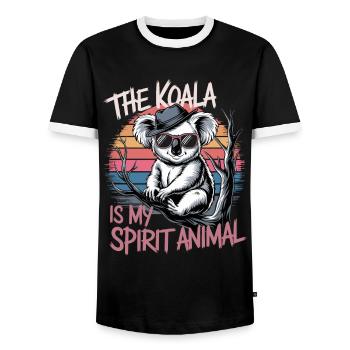 Der Koala Ist Mein Spirit Animal - Männer Kontrast-T-Shirt - Schwarz/Weiß - Vorne - AI Model Female 172 light (172cm) & AI Model Male 178 light (178cm)