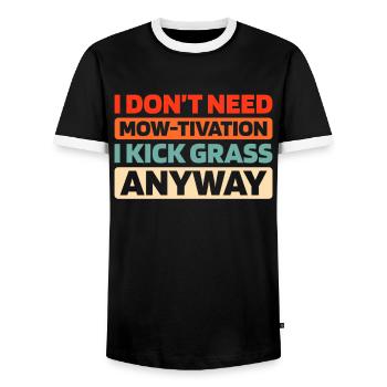 Rasenmäher Mähen - Männer Kontrast-T-Shirt - Schwarz/Weiß - Vorne - AI Model Female 172 light (172cm) & AI Model Male 178 light (178cm)