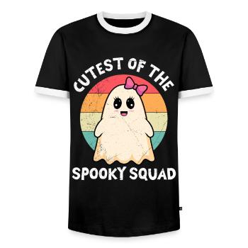 Halloween LE PLUS MIGNON DE L’ESCOUADE EFFRAYANTE Halloween - T-shirt contrasté Homme - noir/blanc - Devant - AI Model Female 172 light (172cm) & AI Model Male 178 light (178cm)