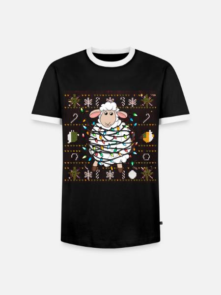 Schapen Lelijke Kerstmis Kerstmis Kerstmis Kerstman - Mannen contrastshirt - zwart/wit
