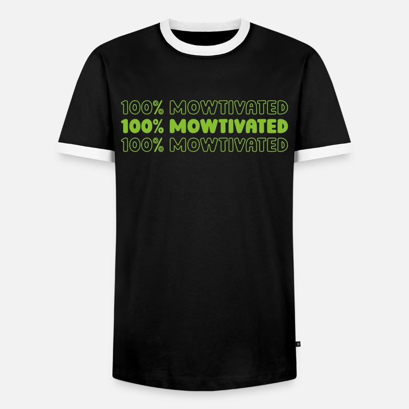 Lawn mower mowing - Men's Ringer Shirt - black/white