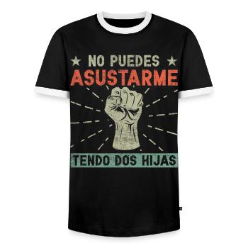Spanischer Vater Zweisprachiger Latino Vatertag - Männer Kontrast-T-Shirt - Schwarz/Weiß - Vorne - AI Model Female 172 light (172cm) & AI Model Male 178 light (178cm)