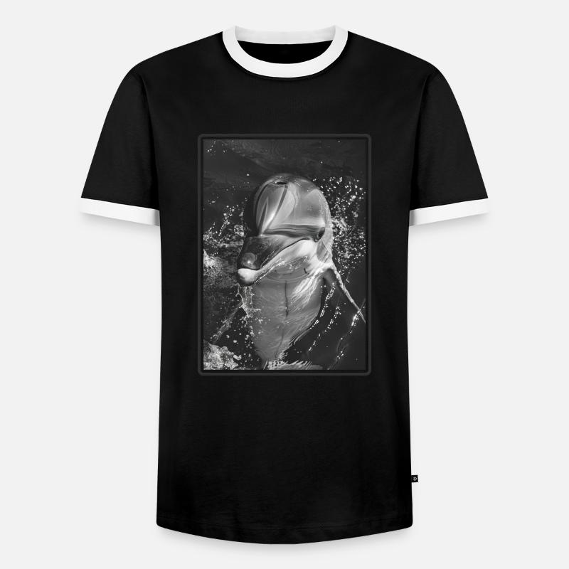 Dolphin Dolphins Dolphin - Men's Ringer Shirt - black/white