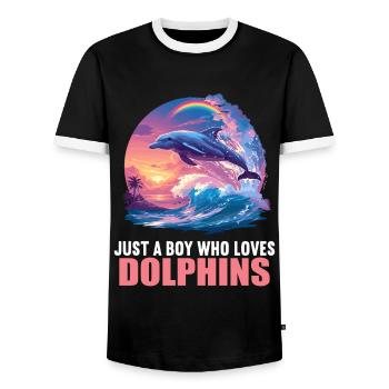 Dauphin Dauphins Dauphin - T-shirt contrasté Homme - noir/blanc - Devant - AI Model Female 172 light (172cm) & AI Model Male 178 light (178cm)