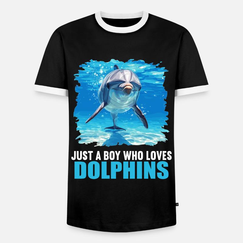 Dolphin Delfine Delfin - Männer Kontrast-T-Shirt - Schwarz/Weiß