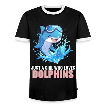 Dauphin Dauphins Dauphin - T-shirt contrasté Homme - noir/blanc - Devant - AI Model Female 172 light (172cm) & AI Model Male 178 light (178cm)